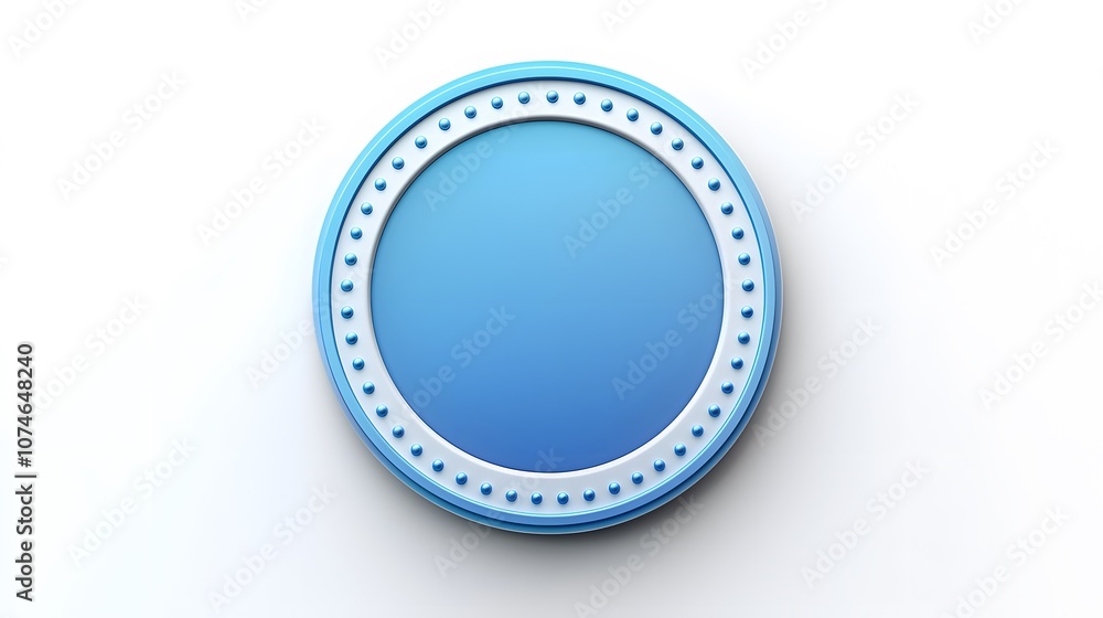 Blue and White Circular Frame with Dotted Border. Blue and White Circular Frame with Dotted Border.