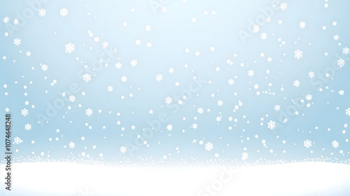 Delicate snowflake background with soft gradient blue tones and blank, space for text, Generative ai