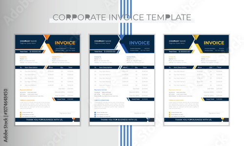 creative & Unique invoice template design in vector