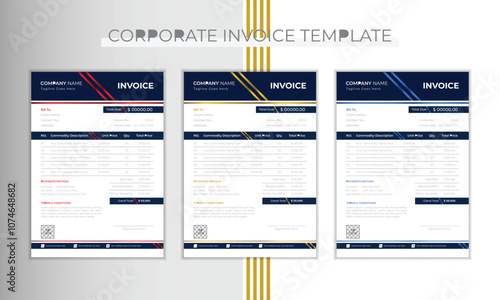 Modern & Unique invoice template design in vector