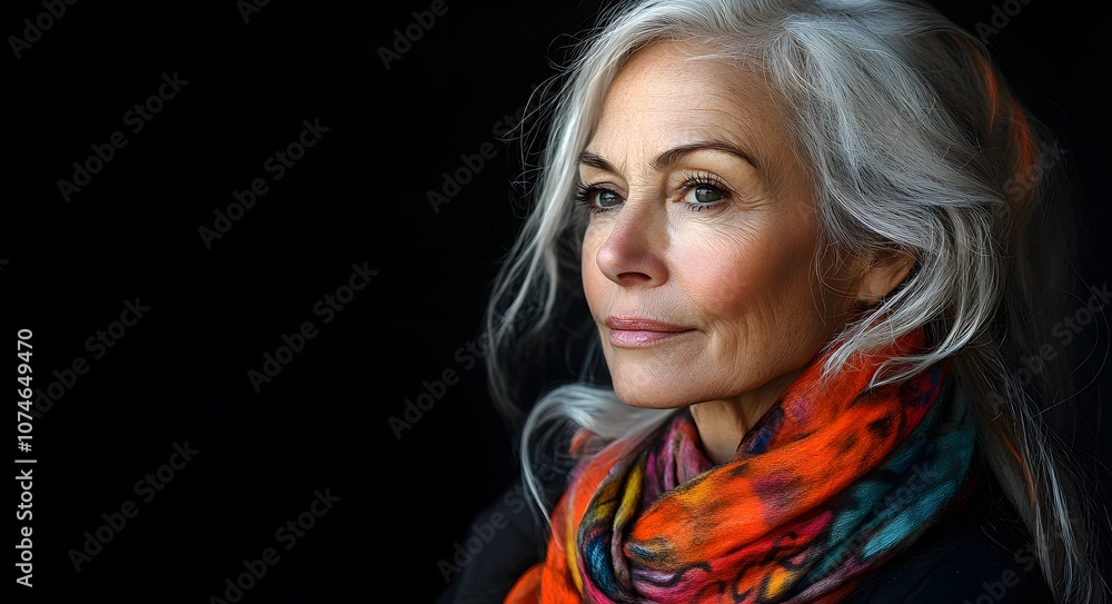 beautiful portrait of an older woman with silvery gray hair styled in soft, natural curls. Her expression is warm and welcoming, with a slight smile that radiates wisdom and confidence. beautiful portrait of an older woman with silvery gray hair styled in soft, natural curls. Her expression is warm and welcoming, with a slight smile that radiates wisdom and confidence.