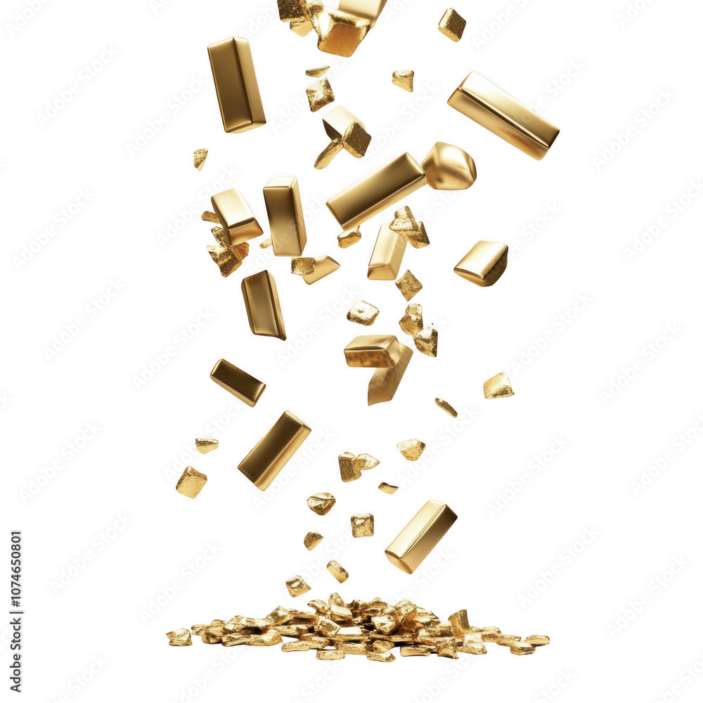 Raining Golden Bars: A Luxurious Shower of Precious Metals Raining Golden Bars: A Luxurious Shower of Precious Metals