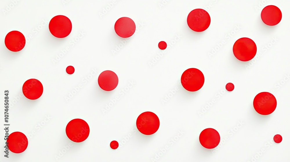 Abstract red circles pattern on a minimalist white background Abstract red circles pattern on a minimalist white background