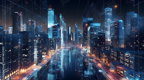 Wallpaper Mural Smart_city_with_particle_glowing_light Torontodigital.ca