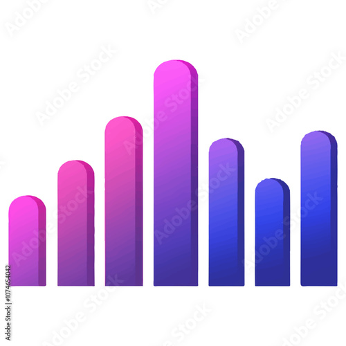 A simple vector logo of an audio bar graph, composed of simple shapes and lines, with a purple-blue gradient on a white background