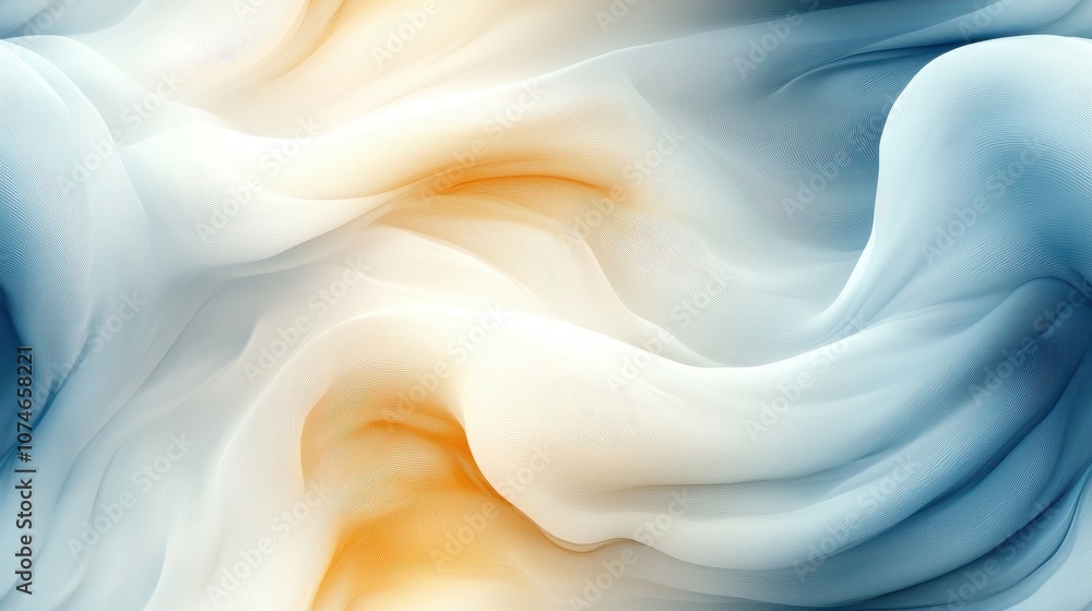 Obraz premium Gentle Abstract Swirls, a harmonious blend of soft hues creating flowing patterns, ideal for modern decor or digital backgrounds.