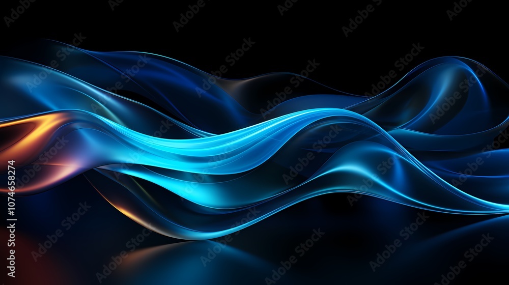 digital technology blue and black abstract wave poster background digital technology blue and black abstract wave poster background