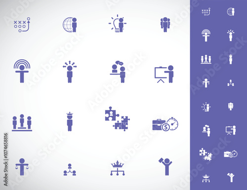Universal business management and human resources icon set. Universal icons for web and mobile. Vector.