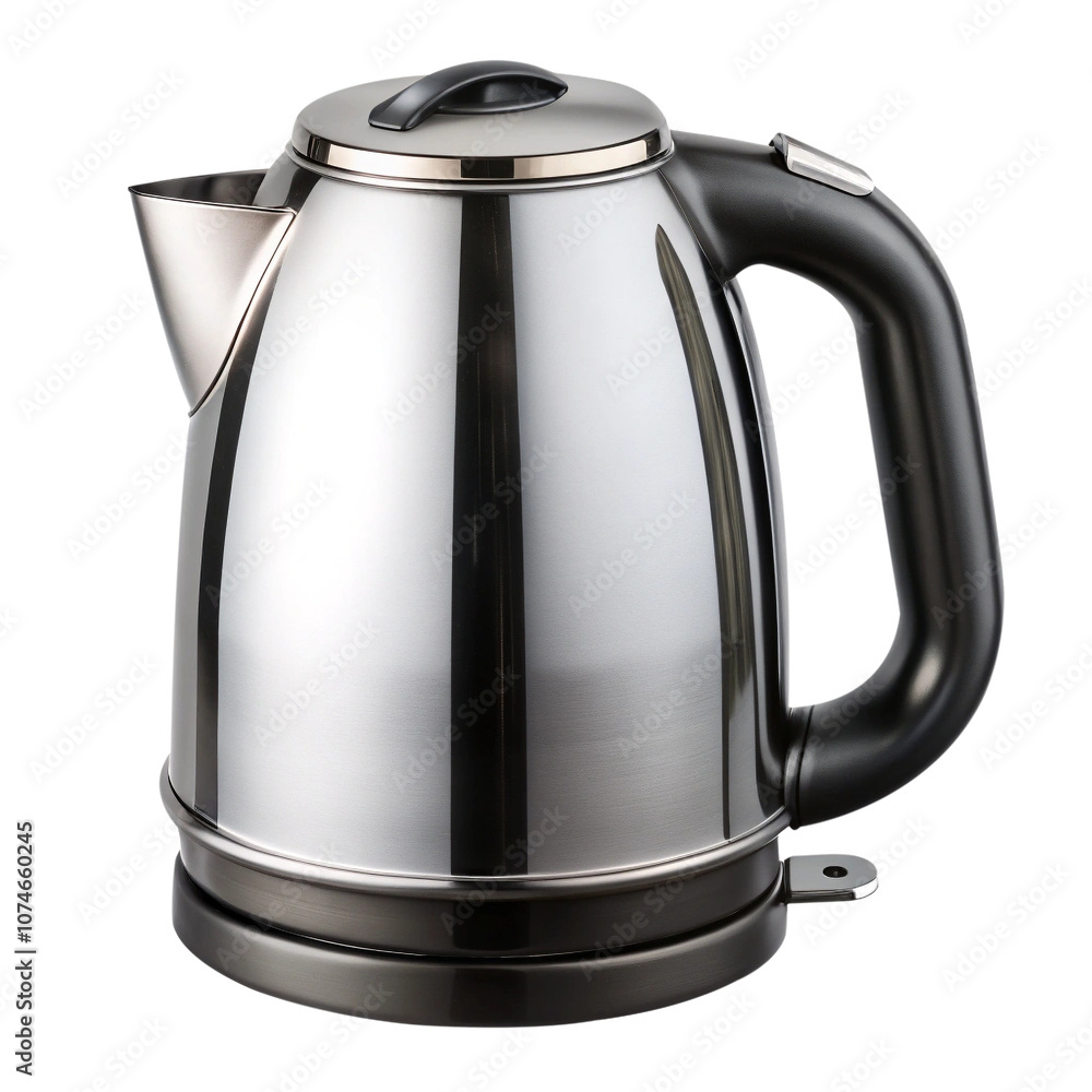 Electric kettle with a chrome finish isolated on transparent background. Electric kettle with a chrome finish isolated on transparent background.