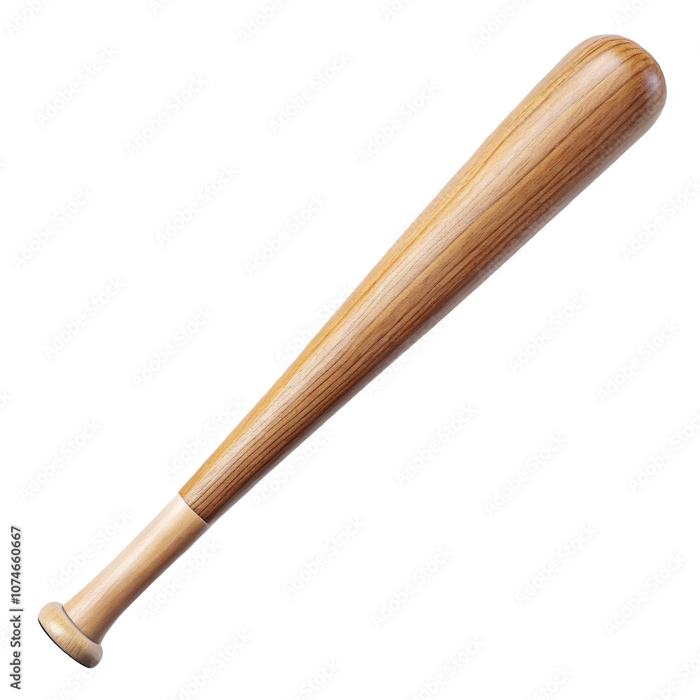 One baseball bat in wood finish isolated on transparent background. One baseball bat in wood finish isolated on transparent background.