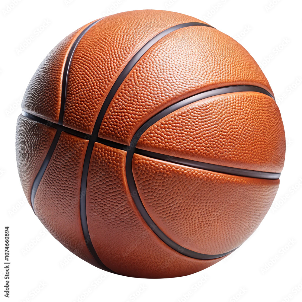 Basketball with visible texture against isolated on transparent background.