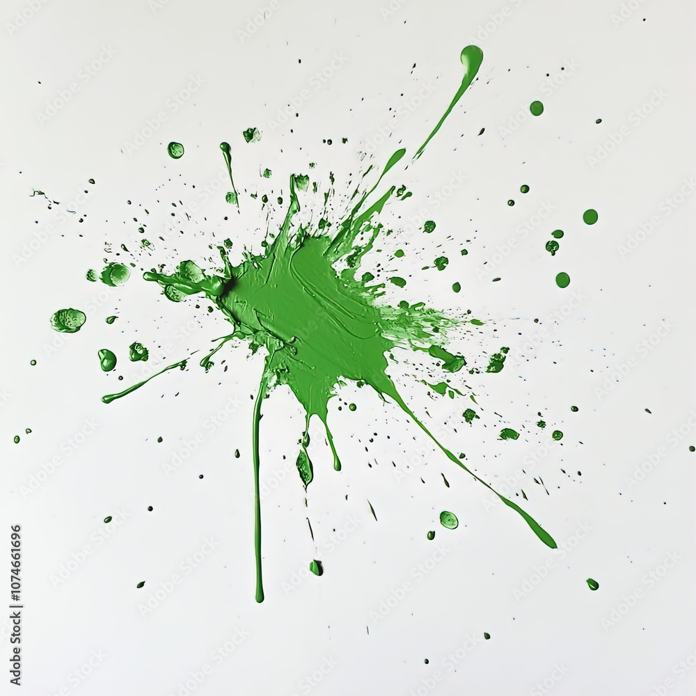green paint splat on white background, studio light, no shadow green paint splat on white background, studio light, no shadow