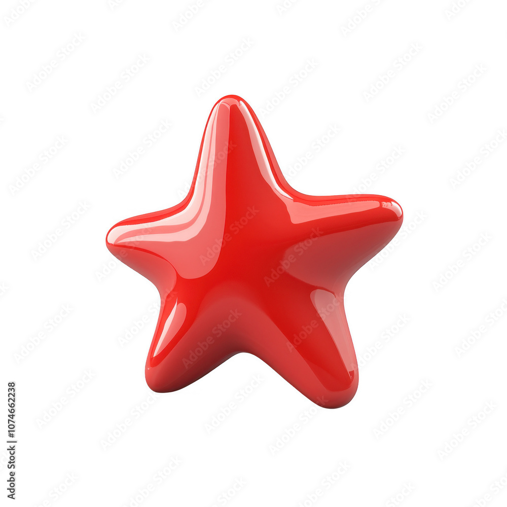 Vibrant Red Starfish Decoration on White Background Vibrant Red Starfish Decoration on White Background