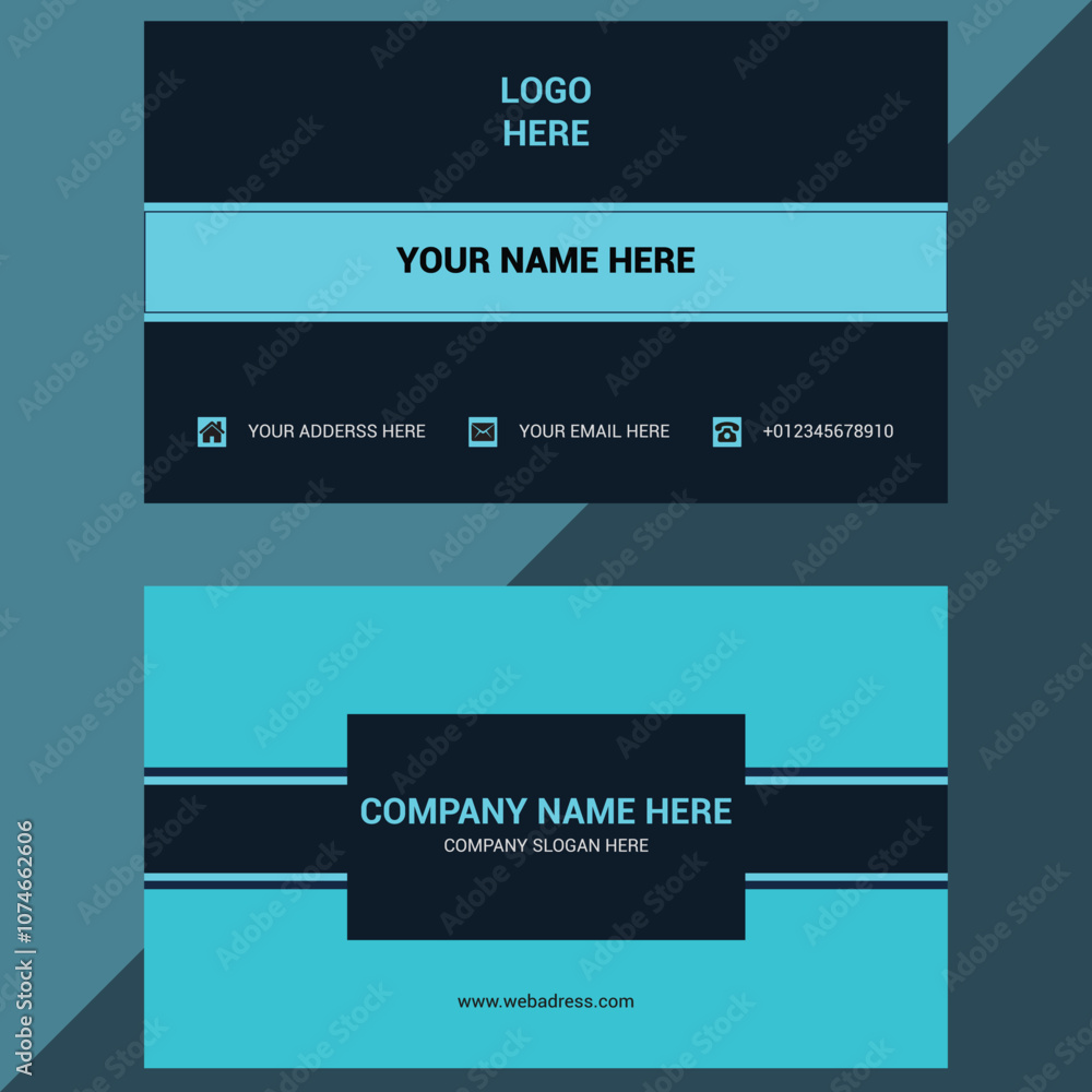 Blue Business Card Design or Corporat Card Tamplate Blue Business Card Design or Corporat Card Tamplate