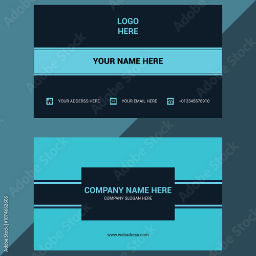 Blue Business Card Design or Corporat Card Tamplate