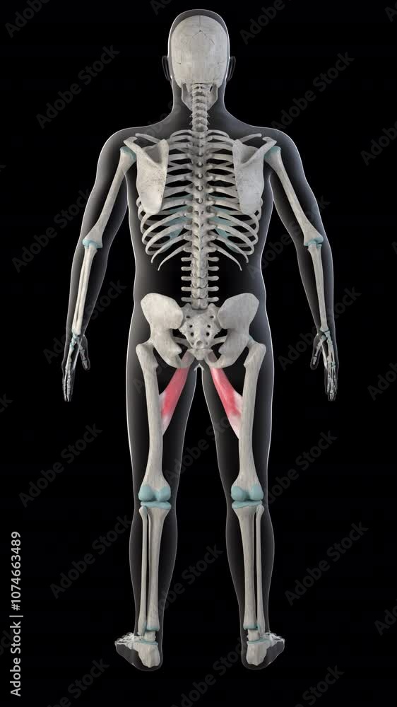 Adductor Longus Muscles on Whole Human Body Vertical Video Adductor Longus Muscles on Whole Human Body Vertical Video