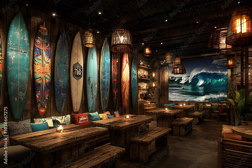 Naklejka premium cool surf cafe