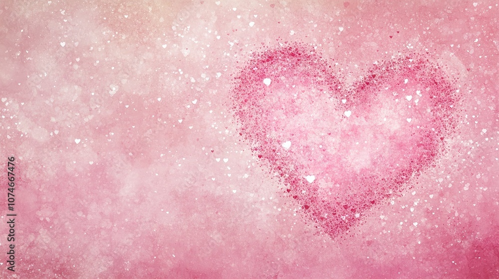 Romantic pink heart on pastel background with delicate texture design Romantic pink heart on pastel background with delicate texture design