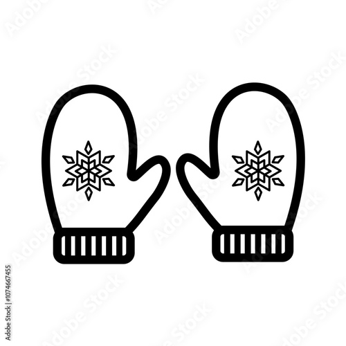 Winter woolen mitt - vector icon