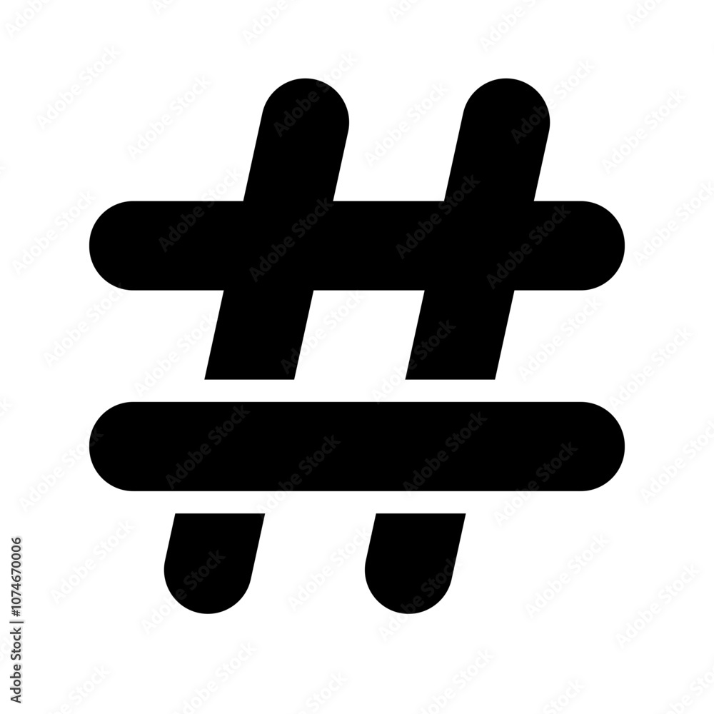 Obraz premium Icon Hashtag With Style Glyph