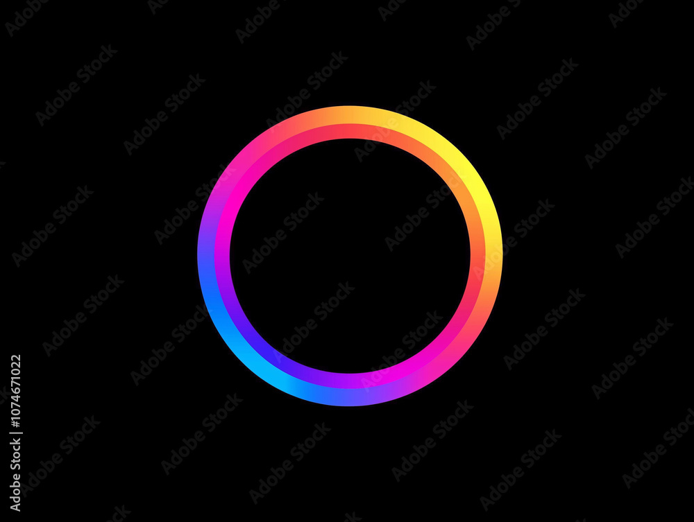 illuminated colorful neon circle, abstract frame with circles illuminated colorful neon circle, abstract frame with circles