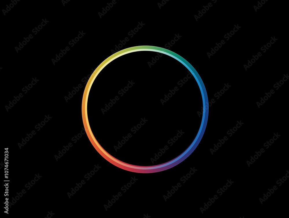 illuminated colorful neon circle, abstract frame with circles illuminated colorful neon circle, abstract frame with circles