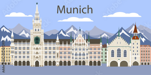 Old and New town halls of Minich