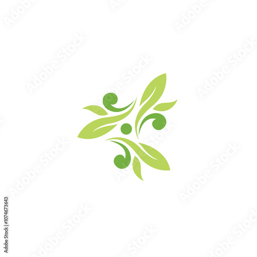 Three Leaf Abstract Logo Design. Leaf Nature Organic Icon