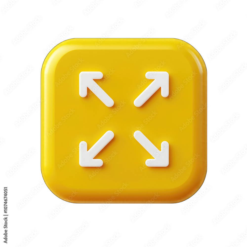 A yellow square icon with arrows around it, representing the settings button in an app or software interface. The arrows are white and perfectly circular, isolated PNG cutout A yellow square icon with arrows around it, representing the settings button in an app or software interface. The arrows are white and perfectly circular, isolated PNG cutout