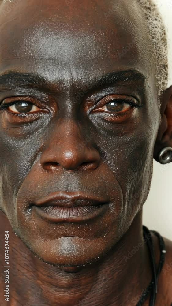 A close-up portrait of a man with graying hair, looking directly at the camera