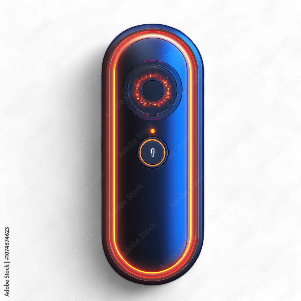 Futuristic Neon Device with Circular Light Pattern Futuristic Neon Device with Circular Light Pattern