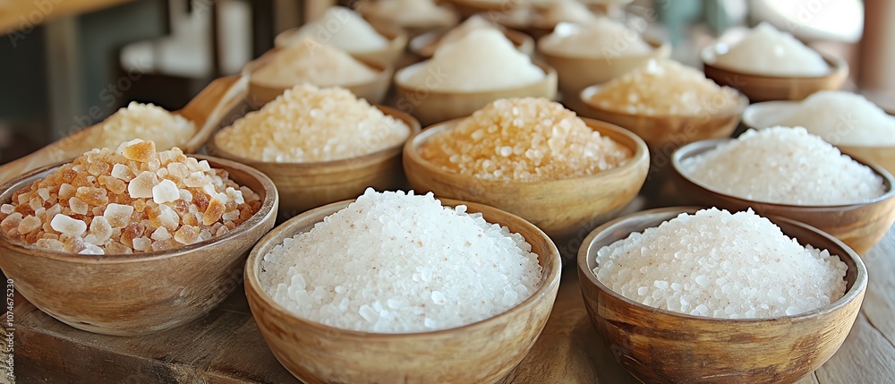Fototapeta premium Discover the rich variety of gourmet salts for culinary excellence