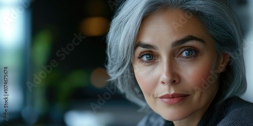 Wallpaper Mural Elegant Woman with Gray Hair Torontodigital.ca