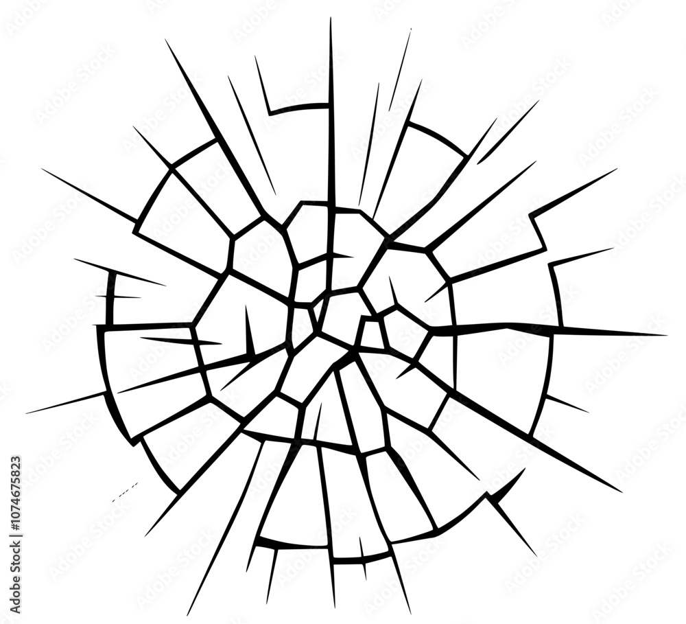 Obraz premium vector simple crack illustration on white