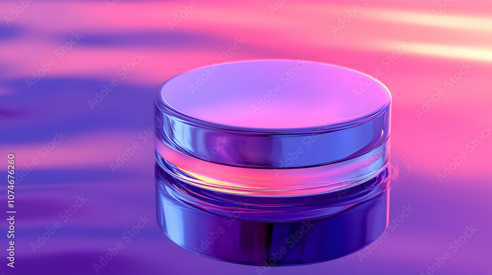 Glass Jar with Pink and Purple Background Illustration Glass Jar with Pink and Purple Background Illustration