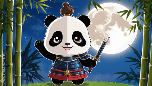 Moonlit Greetings from Samurai Panda photo