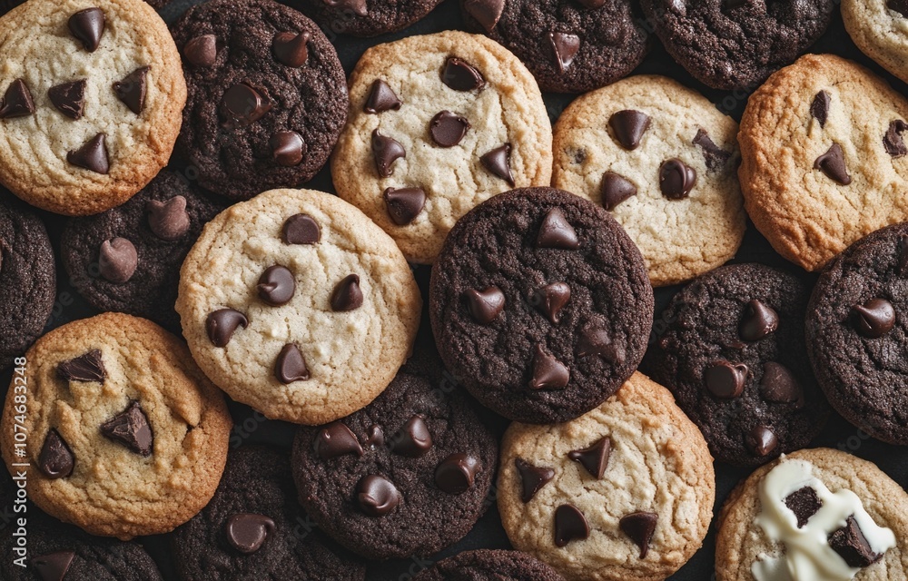 Cookies, chocolate chip on a background. Cookies, chocolate chip on a background.