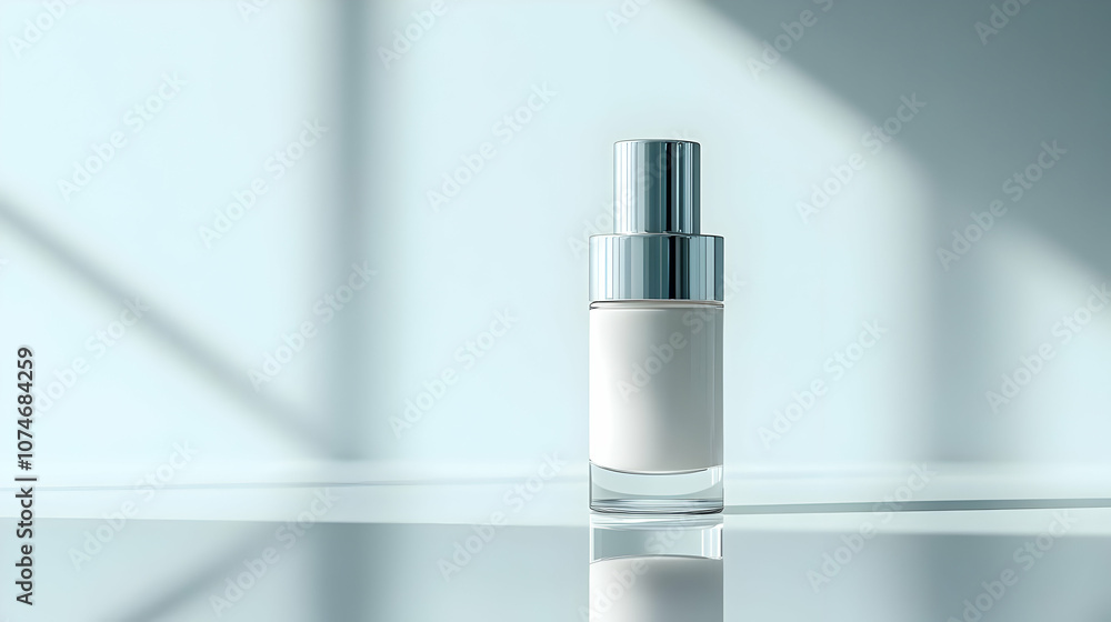 White Bottle with Silver Cap - 3d Illustration White Bottle with Silver Cap - 3d Illustration