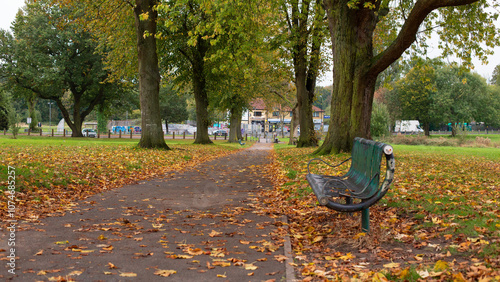 acocks green bench in the park photo