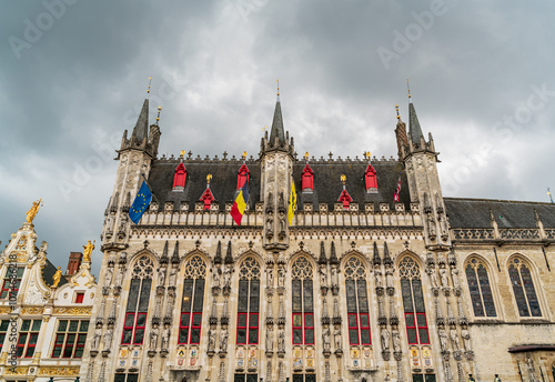 Bruges, Belgium. Bruges Town Hall. Building works started in 1376 and took until 1421 photo