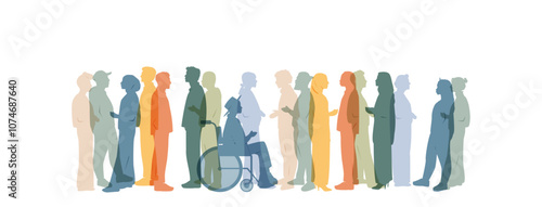 Group of people talking to each other. Communication concept.	