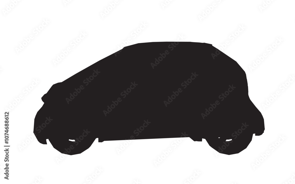Silhouette of Compact city car icon. Side View. Vector illustration Silhouette of Compact city car icon. Side View. Vector illustration