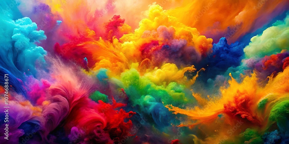 Abstract Swirling Clouds of Vivid Hues Exploding in a Kaleidoscope of Colors Abstract Swirling Clouds of Vivid Hues Exploding in a Kaleidoscope of Colors