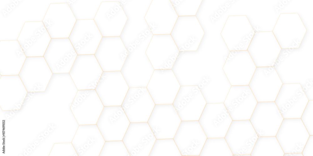 Fototapeta premium Abstract white hexagon concept background. Seamless pattern with hexagon. Hexagonal white hexagons honeycomb wallpaper. Abstract white lines background. 