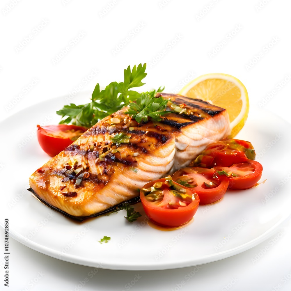 healthy sea food dish cuisine isolated on white background healthy sea food dish cuisine isolated on white background