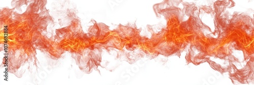 Vibrant Abstract Flames with Fiery Smoke and Bright Colors on White Background for Creative and Artistic Applications in Digital Design and Media Projects