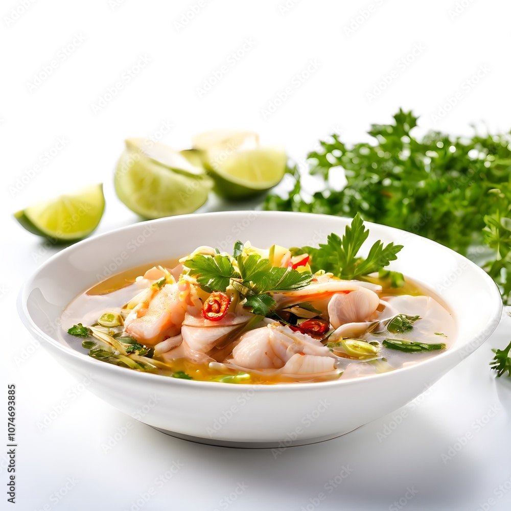 healthy sea food dish cuisine isolated on white background healthy sea food dish cuisine isolated on white background