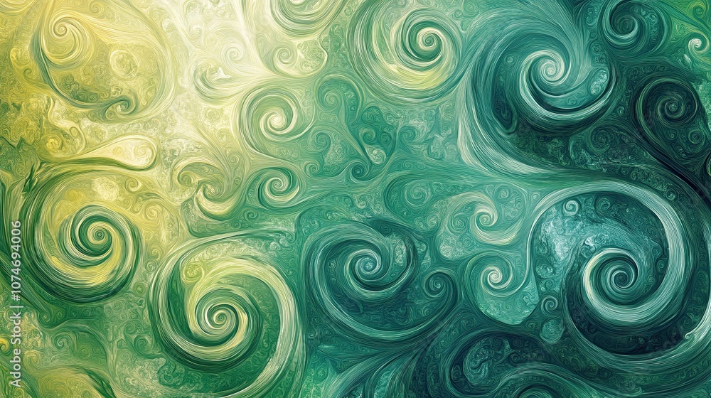 Vibrant swirling abstract patterns in green and yellow hues Vibrant swirling abstract patterns in green and yellow hues