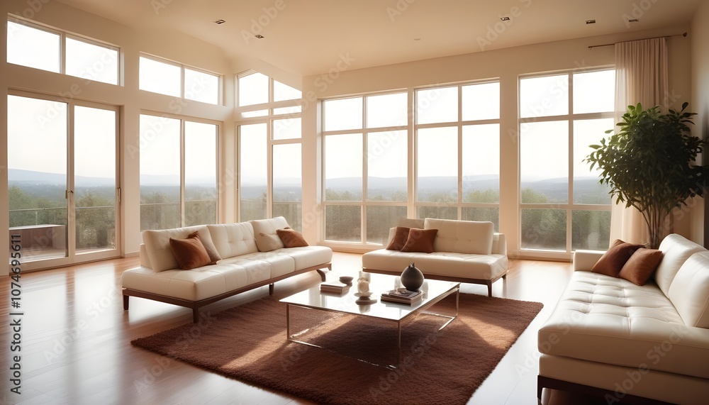 Fototapeta premium Photo modern style interior room 3d illustration