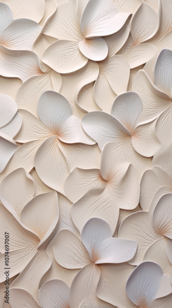 Petals bas relief pattern white wall art. Petals bas relief pattern white wall art.